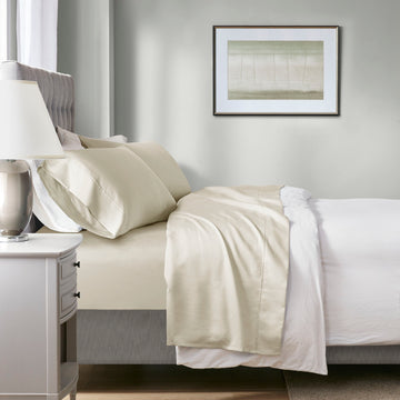 1000 Thread Count - Full HeiQ Smart Temperature Blend 4 Piece Sheet Set - Ivory