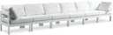 Nizuc - Outdoor Patio 6 Seat Modular Sofa With White Frame - Meridian Furniture - Stationary Sectionals- Elite Enclave Home