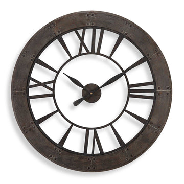 Ronan - Wall Clock - Dark Brown