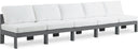 Nizuc - Outdoor Patio 5 Seat Modular Armless Sofa With Gray Frame - Meridian Furniture - Stationary Sectionals- Elite Enclave Home