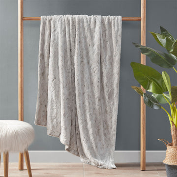 Zuri - 66" x 90" Blanket - Snow Leopard