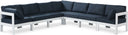 Nizuc - Outdoor Patio 7 Piece Modular Sectional With White Frame - Meridian Furniture - Stationary Sectionals- Elite Enclave Home
