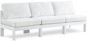 Nizuc - Outdoor Patio 3 Seat Armless Modular Sofa With White Frame - Meridian Furniture - Stationary Sectionals- Elite Enclave Home