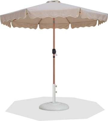 Amalfi - Patio Umbrella - White Base / Light Brown Pole