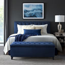 Shandra - Tufted Top Storage Bench - Navy