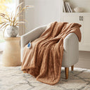 Zuri - Oversized Heated Throw - Brown Texture