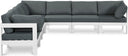 Nizuc - Outdoor Patio 7 Piece Modular Sectional With White Frame - Meridian Furniture - Stationary Sectionals- Elite Enclave Home
