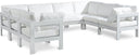 Nizuc - Outdoor Patio 8 Piece Modular Sectional With White Frame - Meridian Furniture - Stationary Sectionals- Elite Enclave Home