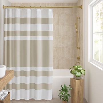Spa Waffle - 72" x 78" Shower Curtain With 3M Treatment - Taupe
