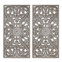 Botanical Panel - Botanical Panel Distressed Carved 2-Piece Wall Decor Set - Antique Green