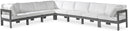 Nizuc - Outdoor Patio 8 Piece Modular Sectional With Gray Frame - Meridian Furniture - Stationary Sectionals- Elite Enclave Home