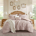 Mona - King 5 Piece Sculpted Comforter Set - Pink