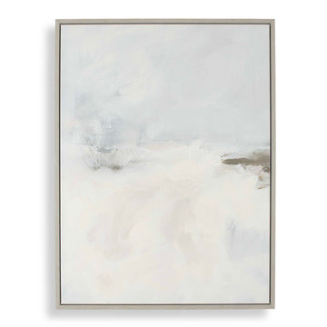 Simple Serenity - Framed Abstract Art - White / Light Blue