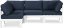 Nizuc - Outdoor Patio 4 Piece Modular Sectional With White Frame - Meridian Furniture - Stationary Sectionals- Elite Enclave Home
