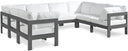 Nizuc - Outdoor Patio 8 Piece Modular Sectional With Gray Frame - Meridian Furniture - Stationary Sectionals- Elite Enclave Home