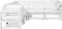 Nizuc - Outdoor Patio 5 Piece Modular Sectional With White Frame - Meridian Furniture - Stationary Sectionals- Elite Enclave Home