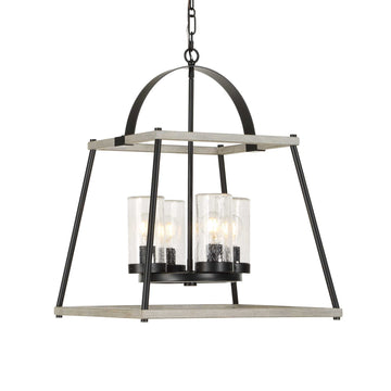 Edgecomb - 4 Light Indoor-Outdoor Pendant - Black / Gray