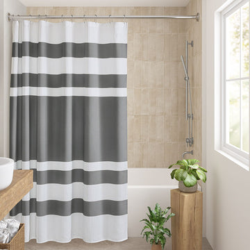Spa Waffle - 72" x 84" Shower Curtain With 3M Treatment - Charcoal