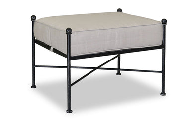 Provence - Ottoman, With Self Welt - Canvas Flax / Black