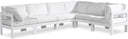 Nizuc - Outdoor Patio 6 Piece Modular Sectional With White Frame - Meridian Furniture - Stationary Sectionals- Elite Enclave Home
