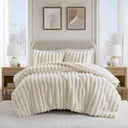 Jasmine - Full/Queen Ultrasoft Ribbed Comforter Set - Ivory