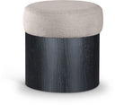 Nimes - Ottoman / Stool With Black Base - Meridian Furniture - Stool Ottomans - Elite Enclave Home