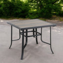 Square Metal Outdoor Dining Table - Brown And Black