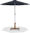 Fiji - Aluminum Patio Umbrella With Square Teak And White Base