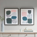 Gray Rock Garden - Gel Coat Framed Canvas 2 Piece Set - Multi