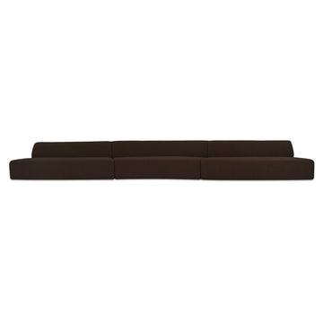 Naomi - 3 Piece Wave Modular Sectional - Dark Brown
