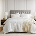 Mina - Twin/Twin Long Waffle Weave Textured Comforter Set - White