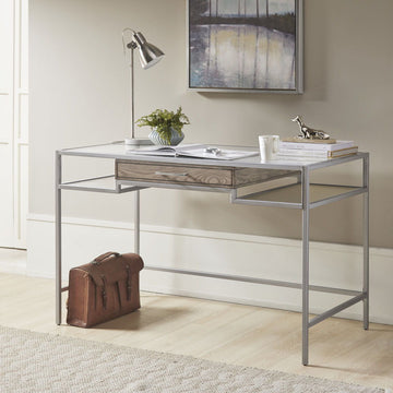 Adela - Writing Desk - Antique Silver