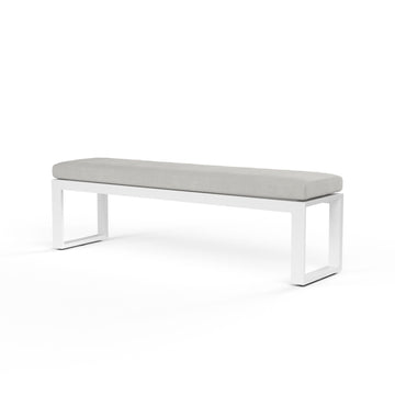 Newport - Dining Bench, No Welt - Cast Silver / White