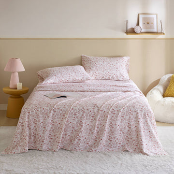 Cozy Soft - Full 100% Flannel Pigment Printed Sheet Set - Holiday Doodles