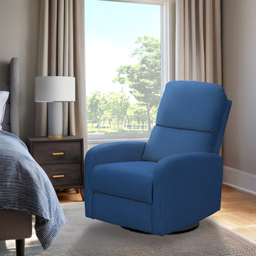 Dakota - Power Recliner 3-in-1 With Swivel, Glider, USB Ports - Blue