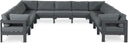 Nizuc - Outdoor Patio 11 Piece Modular Sectional With Gray Frame - Meridian Furniture - Stationary Sectionals- Elite Enclave Home