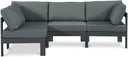 Nizuc - Outdoor Patio 4 Piece Modular Sectional With Gray Frame - Meridian Furniture - Stationary Sectionals- Elite Enclave Home