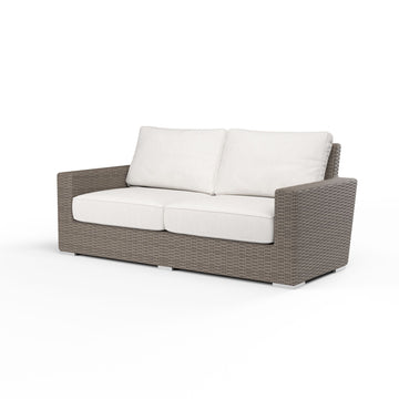 Coronado - Loveseat, With Self Welt - Canvas Flax / Dark Brown
