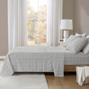 Cozy Cotton Flannel - Twin Printed Sheet Set - Gray Windowpane