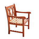 Dining Arm Chair With Diagonal Back - Brown