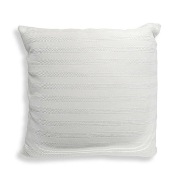 Basket Stripe - Ivory Outdoor Pillow - White