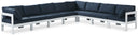Nizuc - Outdoor Patio 8 Piece Modular Sectional With White Frame - Meridian Furniture - Stationary Sectionals- Elite Enclave Home