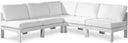 Nizuc - Outdoor Patio 5 Piece Modular Sectional With White Frame - Meridian Furniture - Stationary Sectionals- Elite Enclave Home