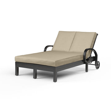 Monterey - Double Chaise, With Self Welt - Linen Stone / Black