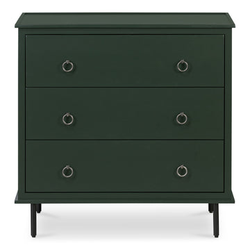 Reagan - 3 Drawer Nightstand - Deep Green
