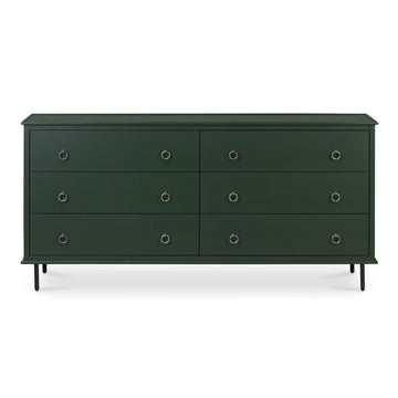 Reagan - 6 Drawer Dresser - Deep Green