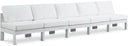 Nizuc - Outdoor Patio 5 Seat Modular Armless Sofa With White Frame - Meridian Furniture - Stationary Sectionals- Elite Enclave Home