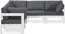 Nizuc - Outdoor Patio 5 Piece Modular Sectional With White Frame - Meridian Furniture - Stationary Sectionals- Elite Enclave Home