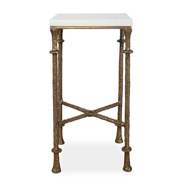 Penelope - Marble Accent Table - Brass / White