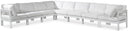 Nizuc - Outdoor Patio 8 Piece Modular Sectional With White Frame - Meridian Furniture - Stationary Sectionals- Elite Enclave Home